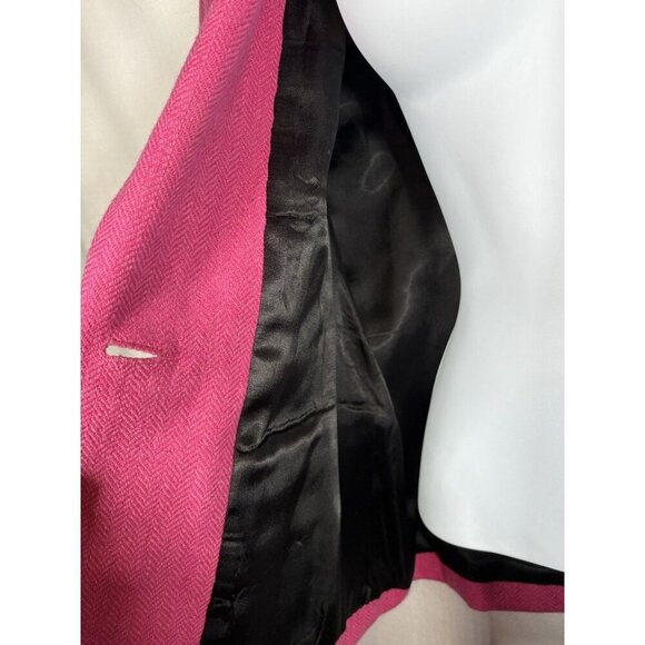 LILLY PULITZER Wool Blend Crop Blazer Tie Front Pink Preppy Old Money Small - Picture 7 of 9